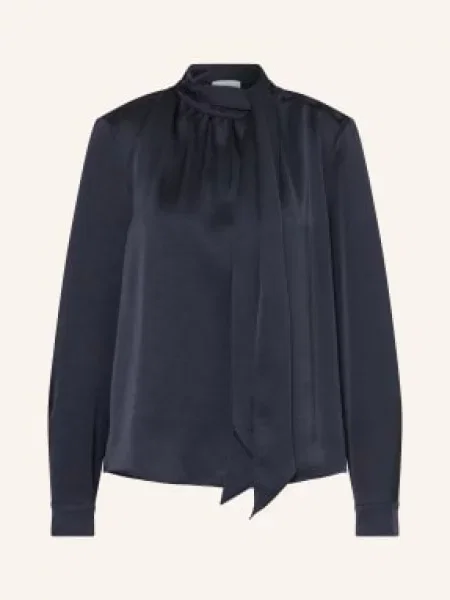 Claudie Pierlot Bluzka Z Satyny Z Kokardą blau granatowa