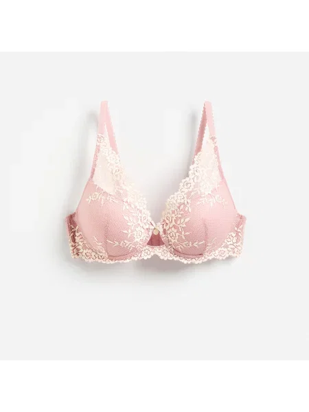 Reserved Csipkés push-up melltartó pasztellpink