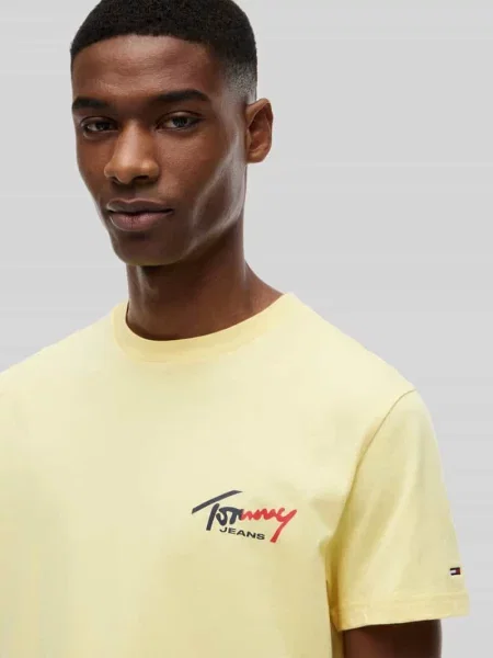 T-shirt o kroju relaxed fit z czystej bawełny Tommy Jeans żółta