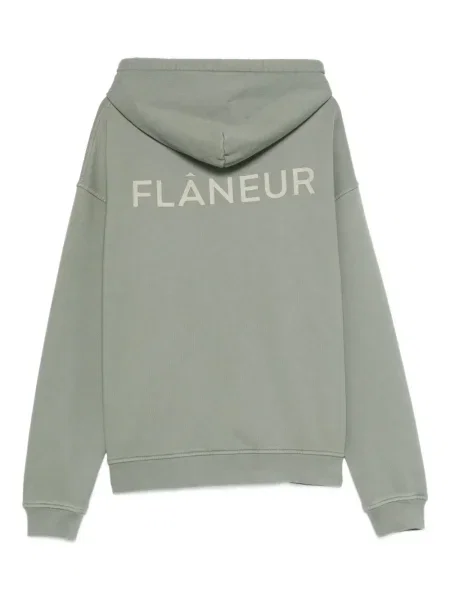 Hanorac cu glugă Flâneur cu broderie verde