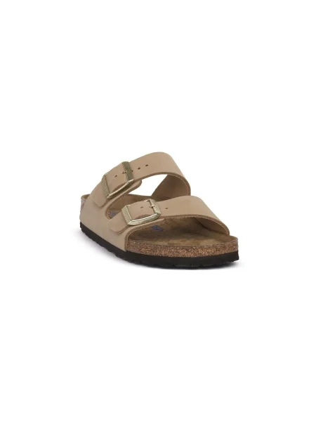 Šľapky Birkenstock z nubuku béžová