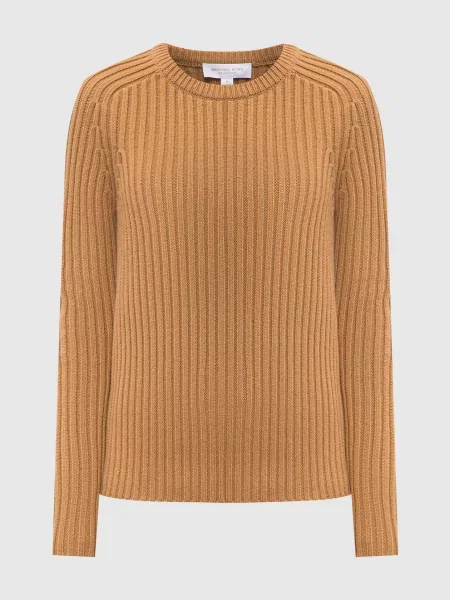 Светр в рубчик з кашеміру Michael Kors коричневий