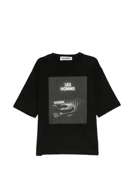 Tricou Les Hommes cu imagine negru