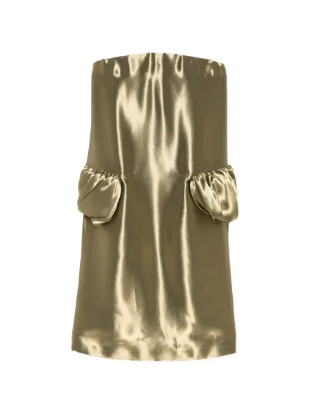 Rochie midi Ferragamo drapată fără bretele