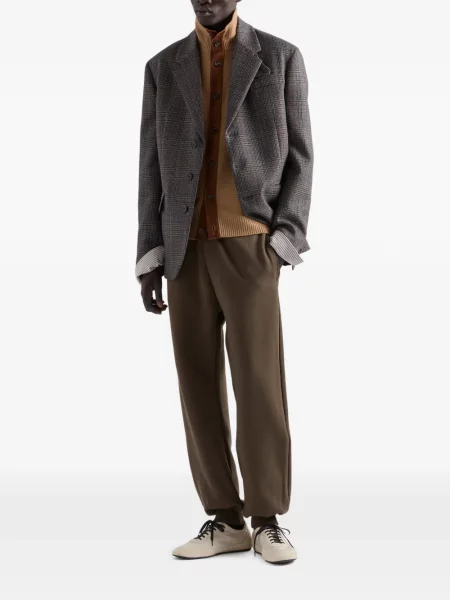 Pantaloni Prada din fleece maro