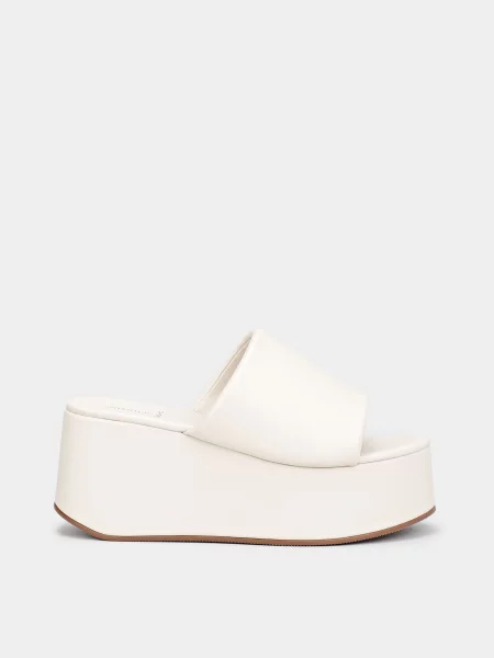 CHER INTERTOP Шльопанці Молочний Шкіра