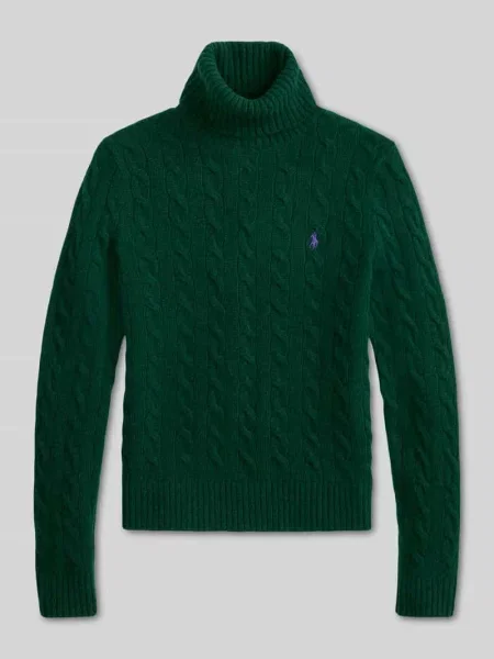 Sweter z golfem o kroju regular fit z mieszanki wełny i kaszmiru Polo Ralph Lauren zielony