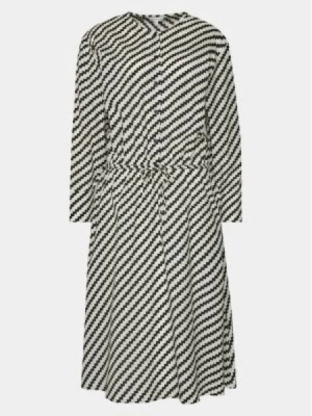Tommy Hilfiger Rochie de zi Zigzag Waisted Midi Dress alb