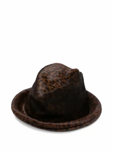 Pălărie Rundholz cu imagine cu model leopard maro