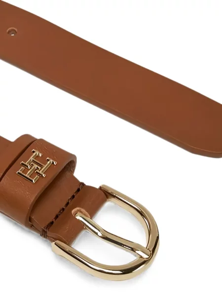 Curea Tommy Hilfiger din piele cu autograf maro
