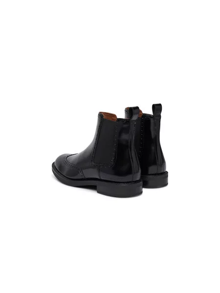 Kotníková obuv s elastickým prvkem Tommy Hilfiger Lth Abrasivato Brogue Chelsea černá