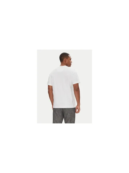BOSS Póló Tee Print Striped C Relaxed Fit fehér