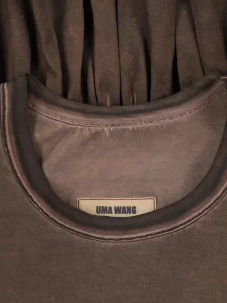 Tricou Uma Wang cu volane maro