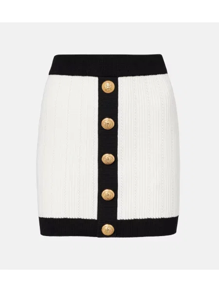 Fustă Balmain tricotate alb