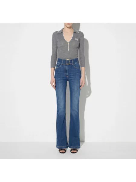 Sweter Elisabetta Franchi wełniany szary
