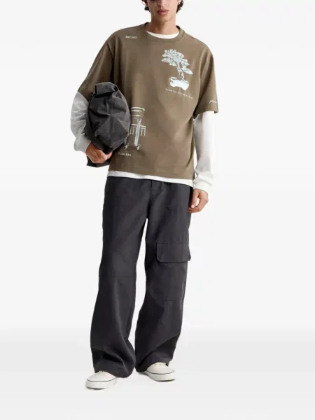 Tricou Maison Kitsune cu imagine verde