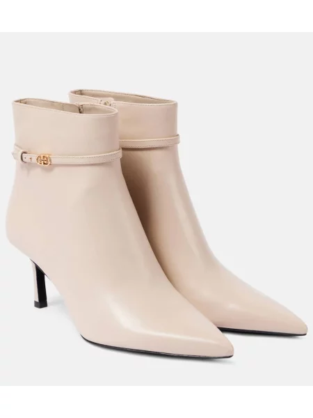 Cizme scurte Tory Burch din piele cu cataramă negru