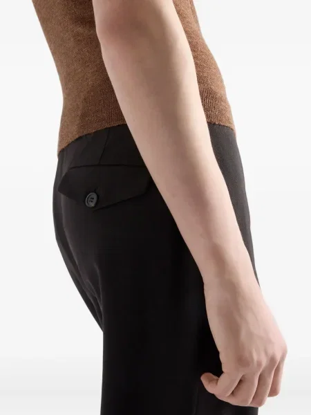 Pantaloni Prada de lână maro