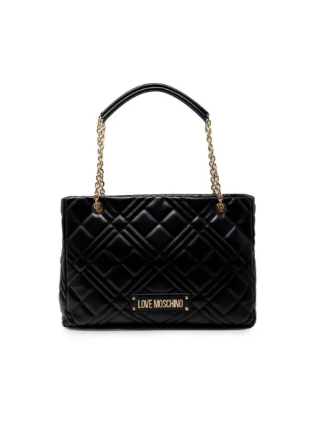 Shopperka Love Moschino z klapą czarna