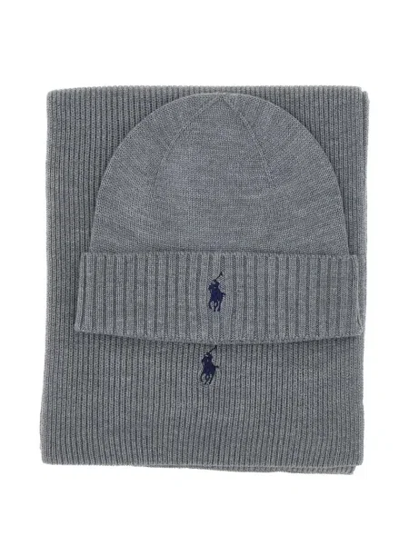 Оребрен шапка Polo Ralph Lauren черно