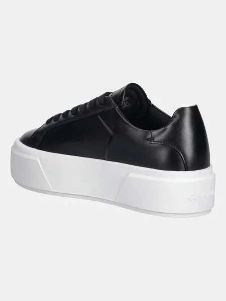 Calvin Klein bőr sportcipő FLATFORM LACE UP LTH MG fekete