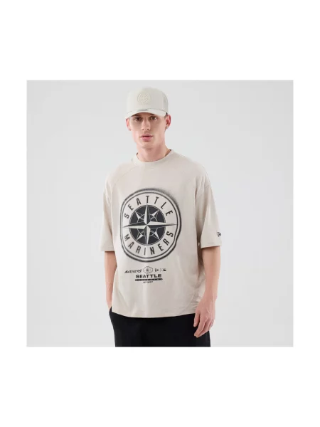 Tricou New Era cu strasuri bej