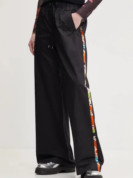 Desigual Szövet nadrág Paisley fekete