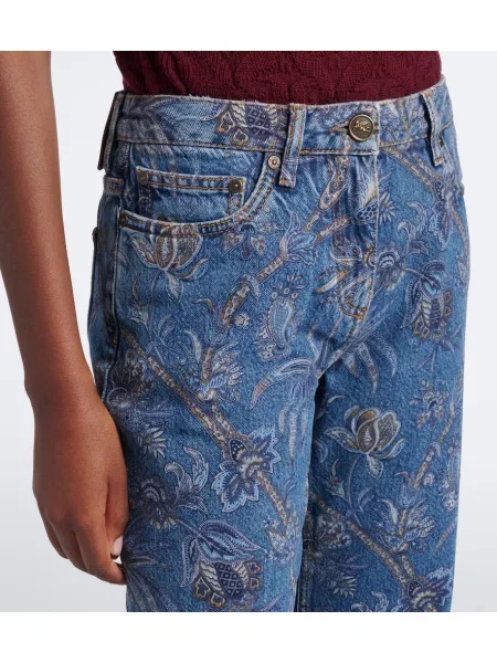Blugi cu picior larg Etro cu imagine albastru