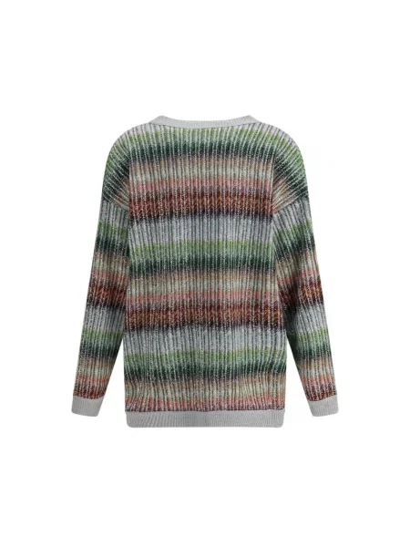 Missoni Swetry Kobieta Wielobarwność S Pasiasty sweterek z cekinami i zielony