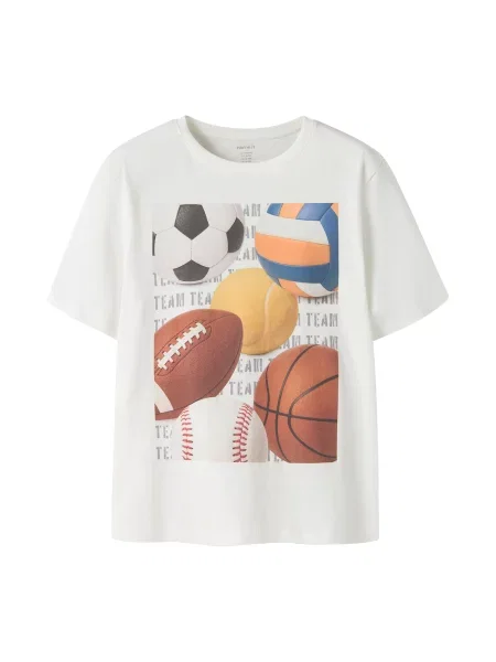 NAME IT Tricou NKMVOTO opal / maro / negru alb