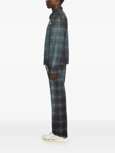 Kockás jacquard farmer dzseki Off-white fehér