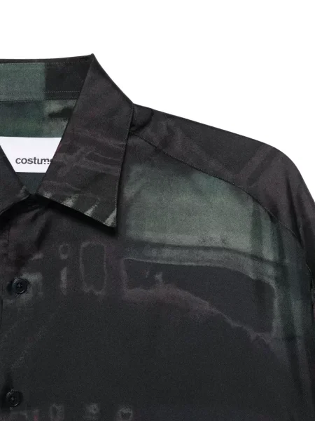 Риза Costumein с принт с абстрактен десен черно