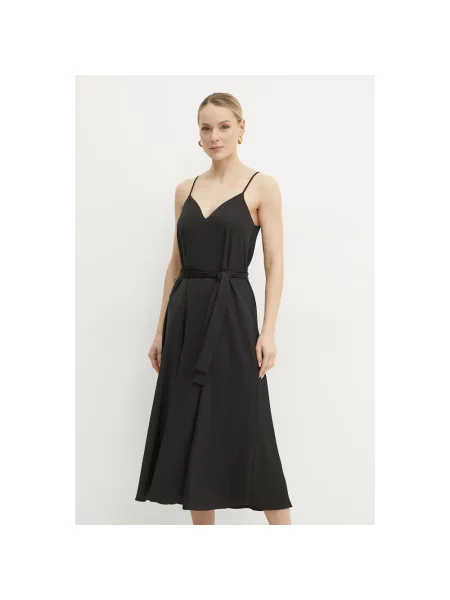 Sukienka midi Armani Exchange dzwony czarna