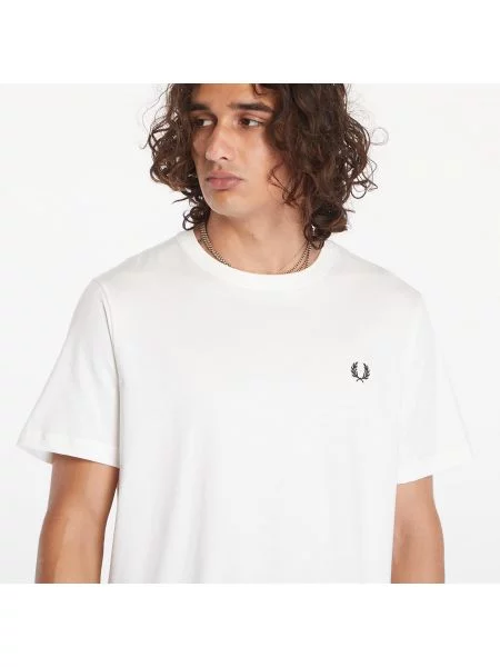 Μπλούζα Fred Perry με στρογγυλή λαιμόκοψη λευκό