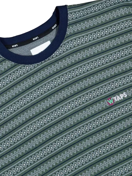 Tricou Wtaps cu imprimeu geometric verde
