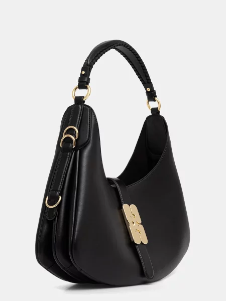 Geanta hobo Ganni din piele negru