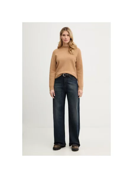 A.P.C. sweter wełniany Pull Esther brązowy