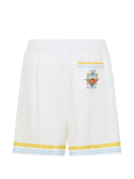 Pantaloni scurți Casablanca de mătase alb