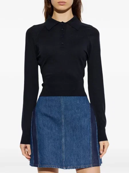 Top Givenchy cu broderie albastru
