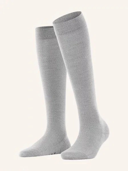 Falke Podkolenky Softmerino S Příměsí Merino Vlny light grey mel. černé