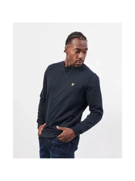 Sweter Lyle & Scott z okrągłym dekoltem niebieski