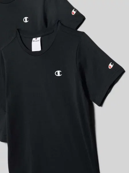 T-shirt w kroju regular fit z nadrukiem logo w Champion czarna
