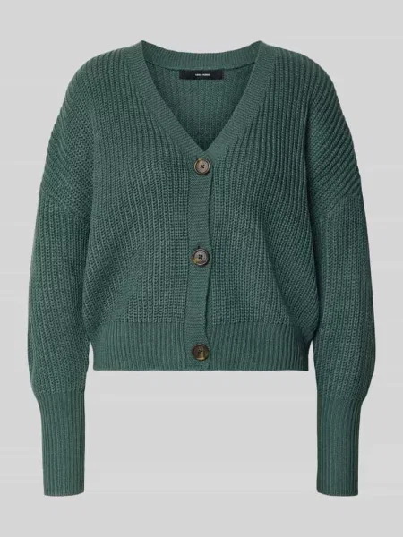 Kurtka z dzianiny o kroju relaxed fit z dekoltem w serek model ‘LEA’ Vero Moda