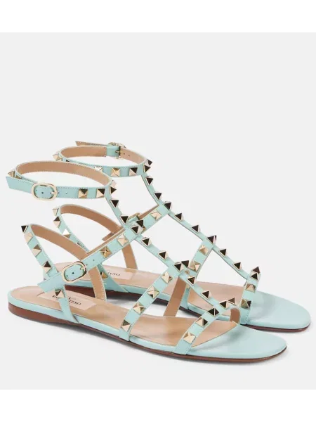 Kožené klasické sandály Valentino Garavani modré