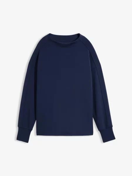 Bluza oversize z miękkiego materiału scuba niebieska
