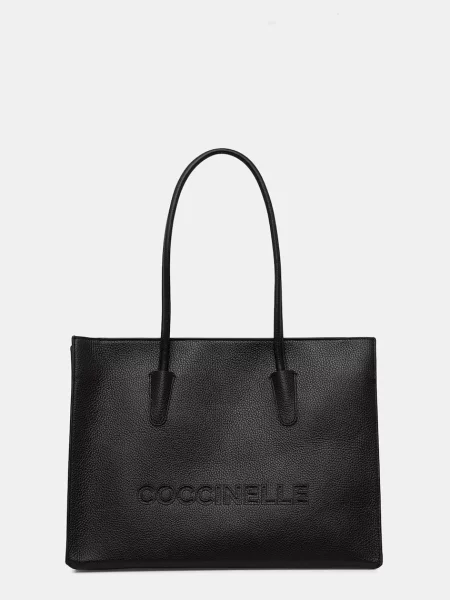 Coccinelle geantă shopper pentru femei din piele negru