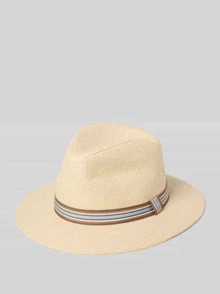 Kapelusz z tasiemką ozdobną Müller Headwear beżowy