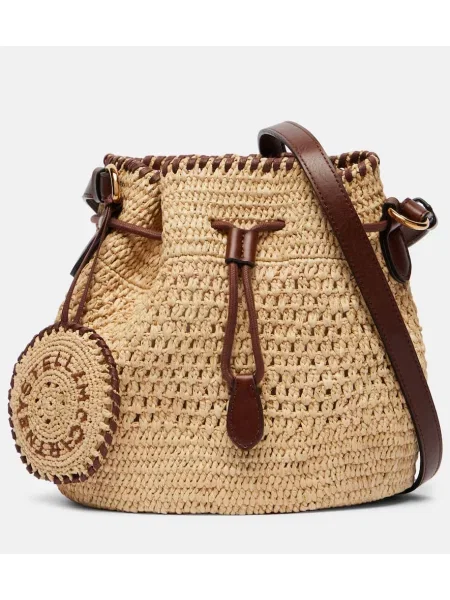 Geantă bucket Stella Mccartney bej