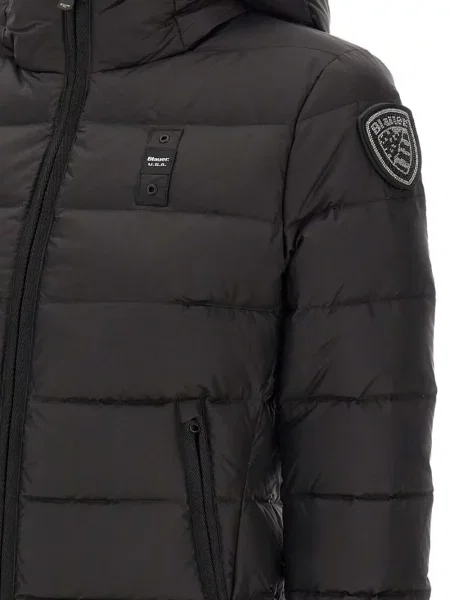 Geacă cu puf Blauer cu glugă negru