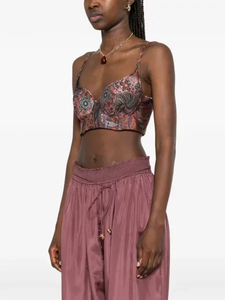 Decupat top Etro cu imagine cu model paisley negru